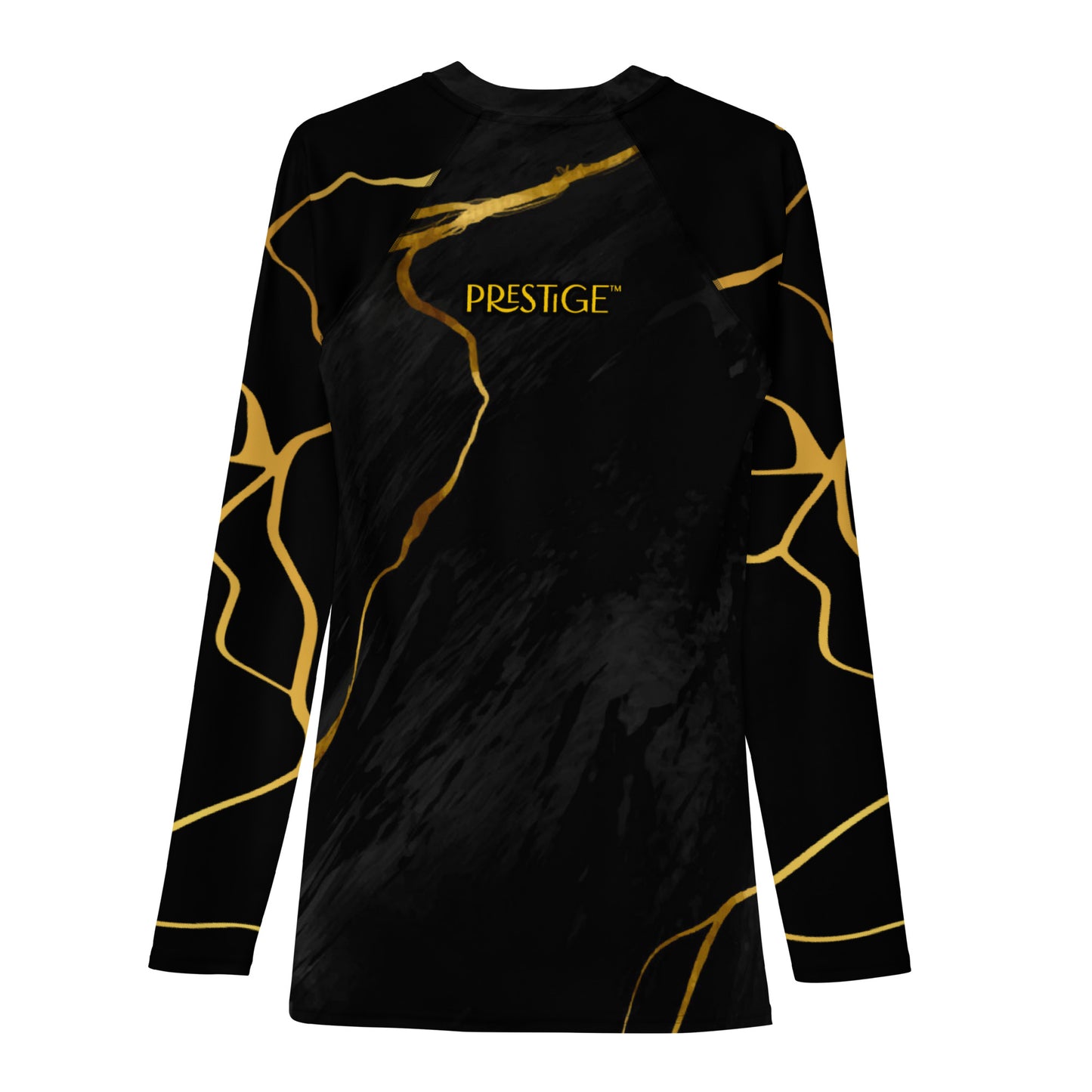 Prestige™ Men's Black Marble & Gold Filament Compression T-Shirt