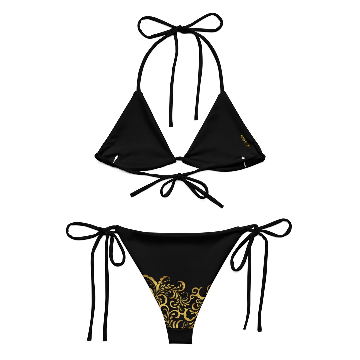 Bikini à string Prestige™ Floraison Noir et Or - Prestige SXM