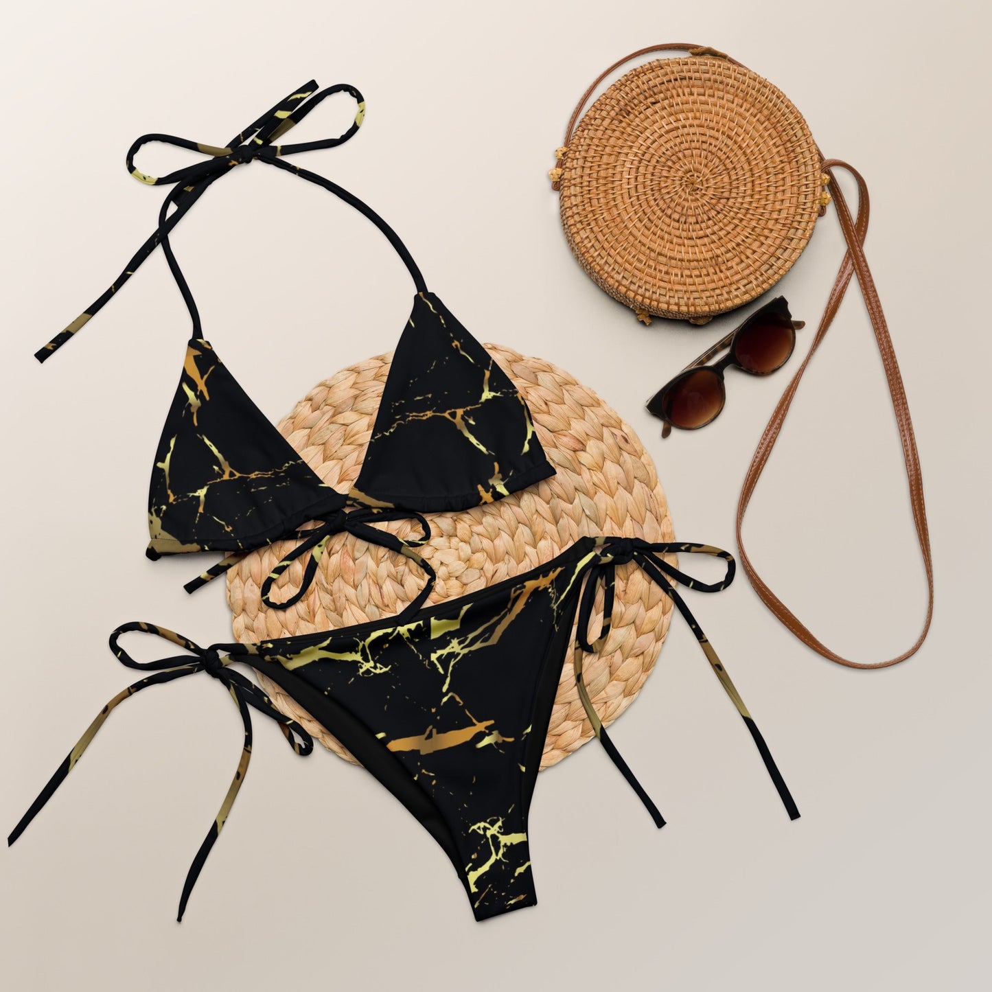 Bikini Ć string Prestigeā¢ Noir & Or - Prestige Picture Sxm