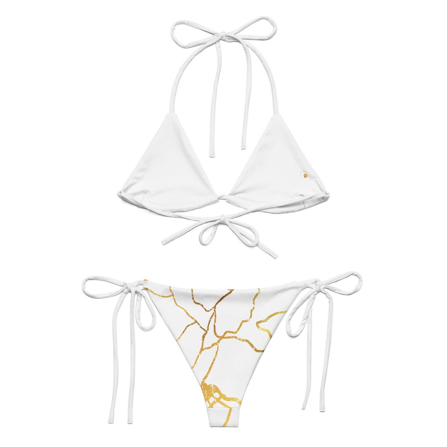 Bikini Filé d'or Prestige™ Blanc et Or recyclé all over - Prestige Picture Sxm