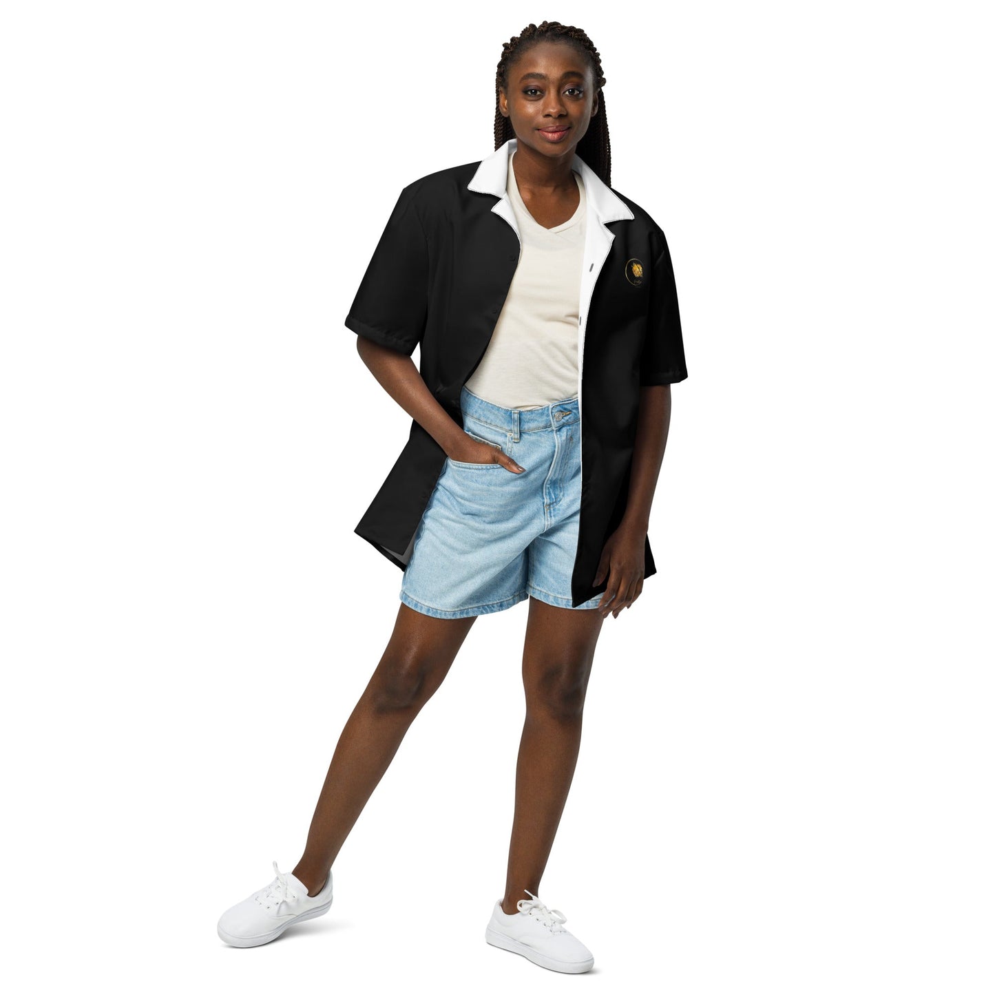 Chemise à boutons unisexe Prestige⢠Noir - Prestige SXM