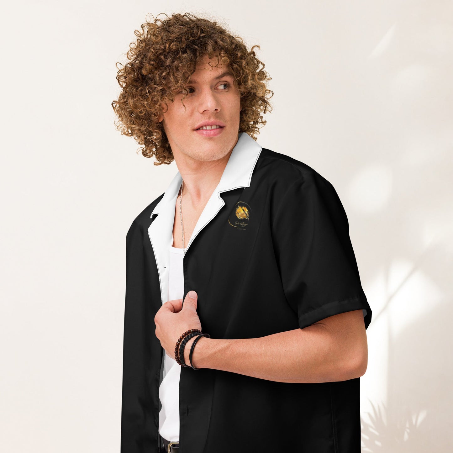 Chemise à boutons unisexe Prestige⢠Noir - Prestige SXM