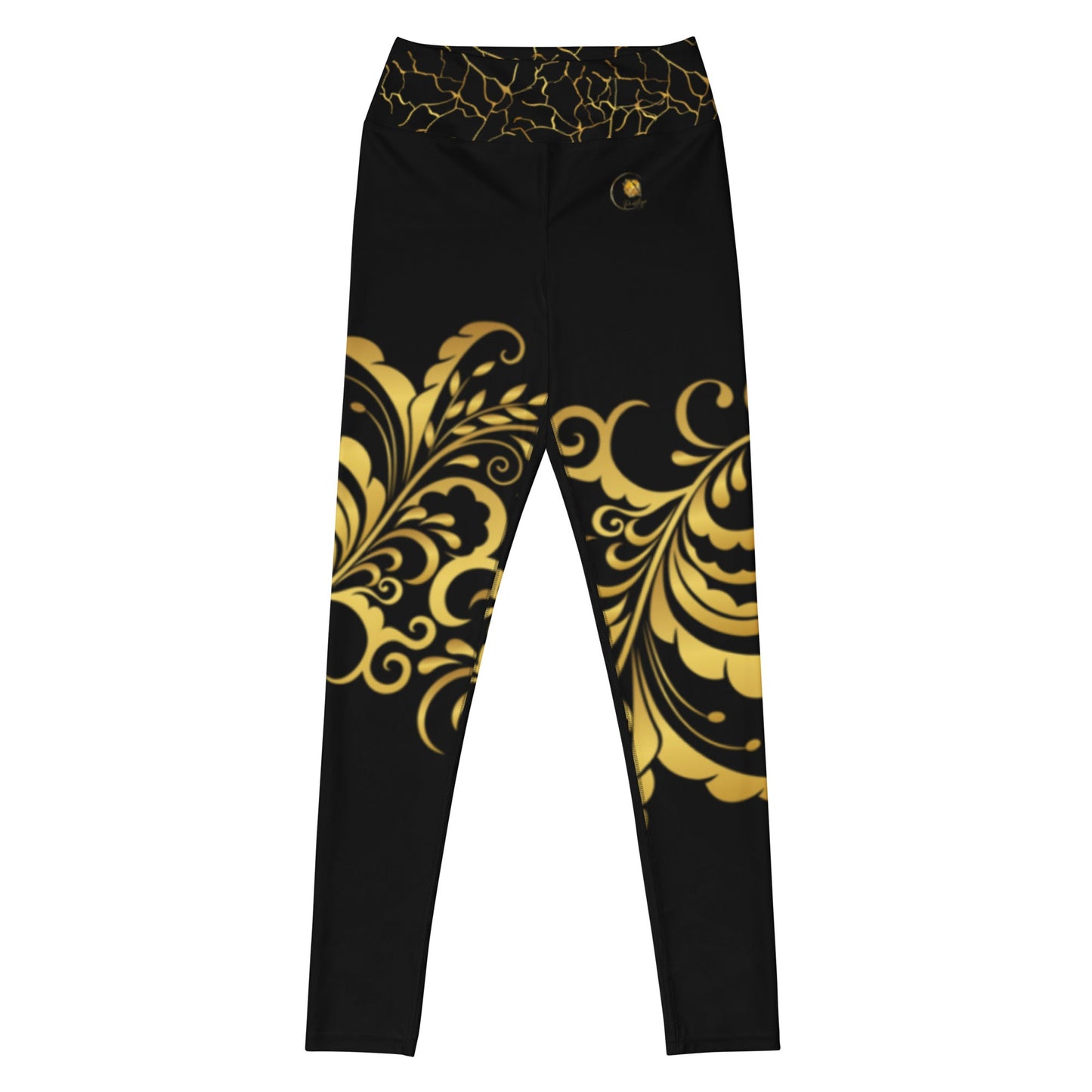 Legging de Yoga Prestige™ Noir et Or Floraison - Prestige SXM