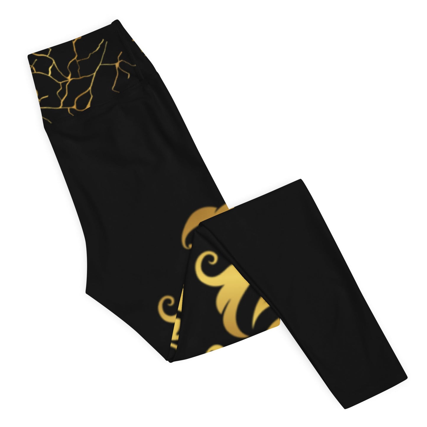 Legging de Yoga Prestige™ Noir et Or Floraison - Prestige SXM
