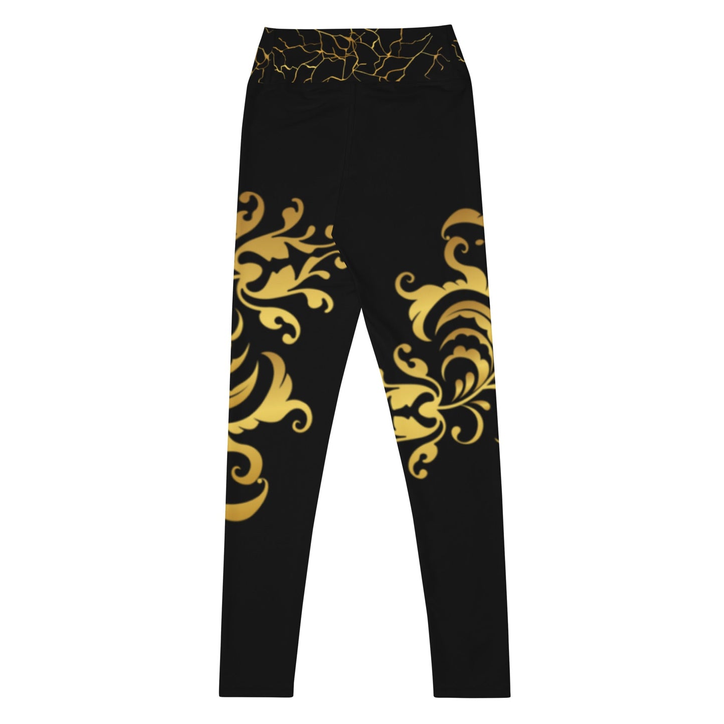 Legging de Yoga Prestige™ Noir et Or Floraison - Prestige SXM