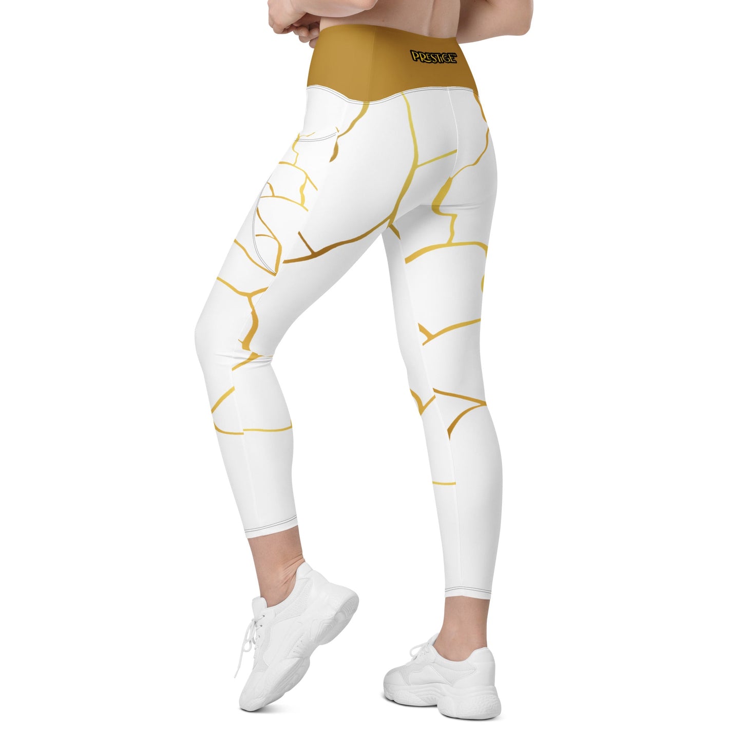 Leggings avec poches Prestige™ Blanc/Or et Or Filament - Prestige SXM