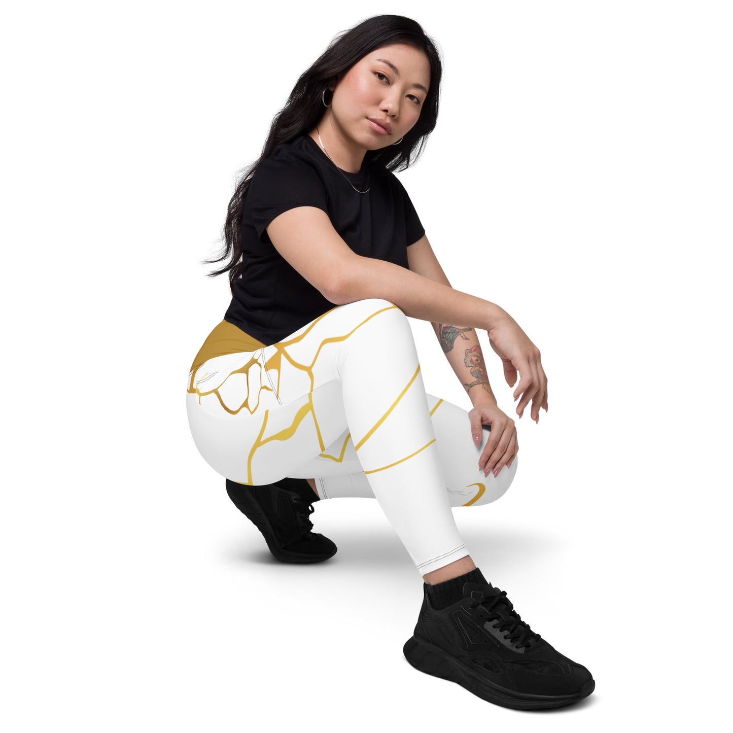 Leggings avec poches Prestige™ Blanc/Or et Or Filament - Prestige SXM