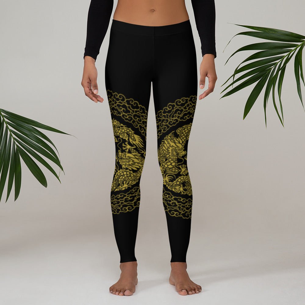 Leggings de Sport Prestige™ Dragon Noir & Or - Prestige SXM