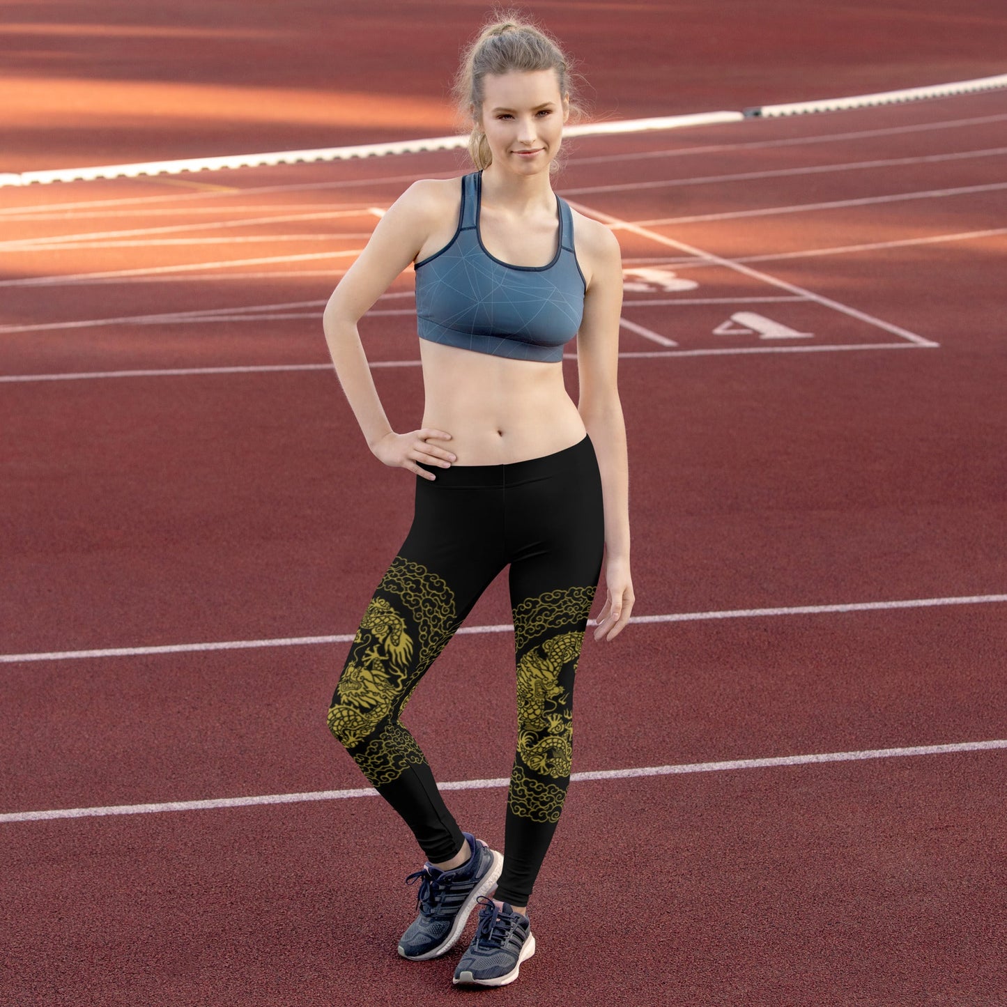 Leggings de Sport Prestige™ Dragon Noir & Or - Prestige SXM