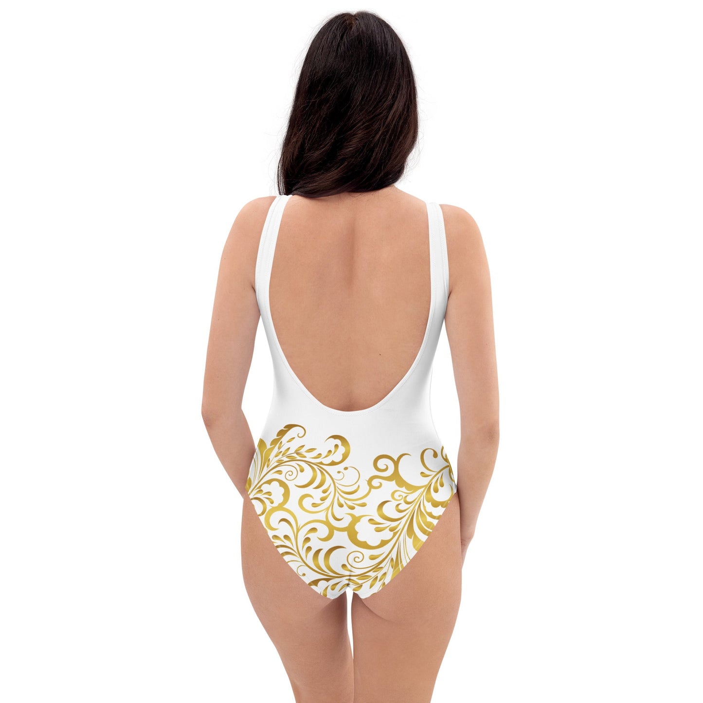 Maillot de Bain Prestige™ 1 Pièce Blanc et Or Floraison - Prestige SXM