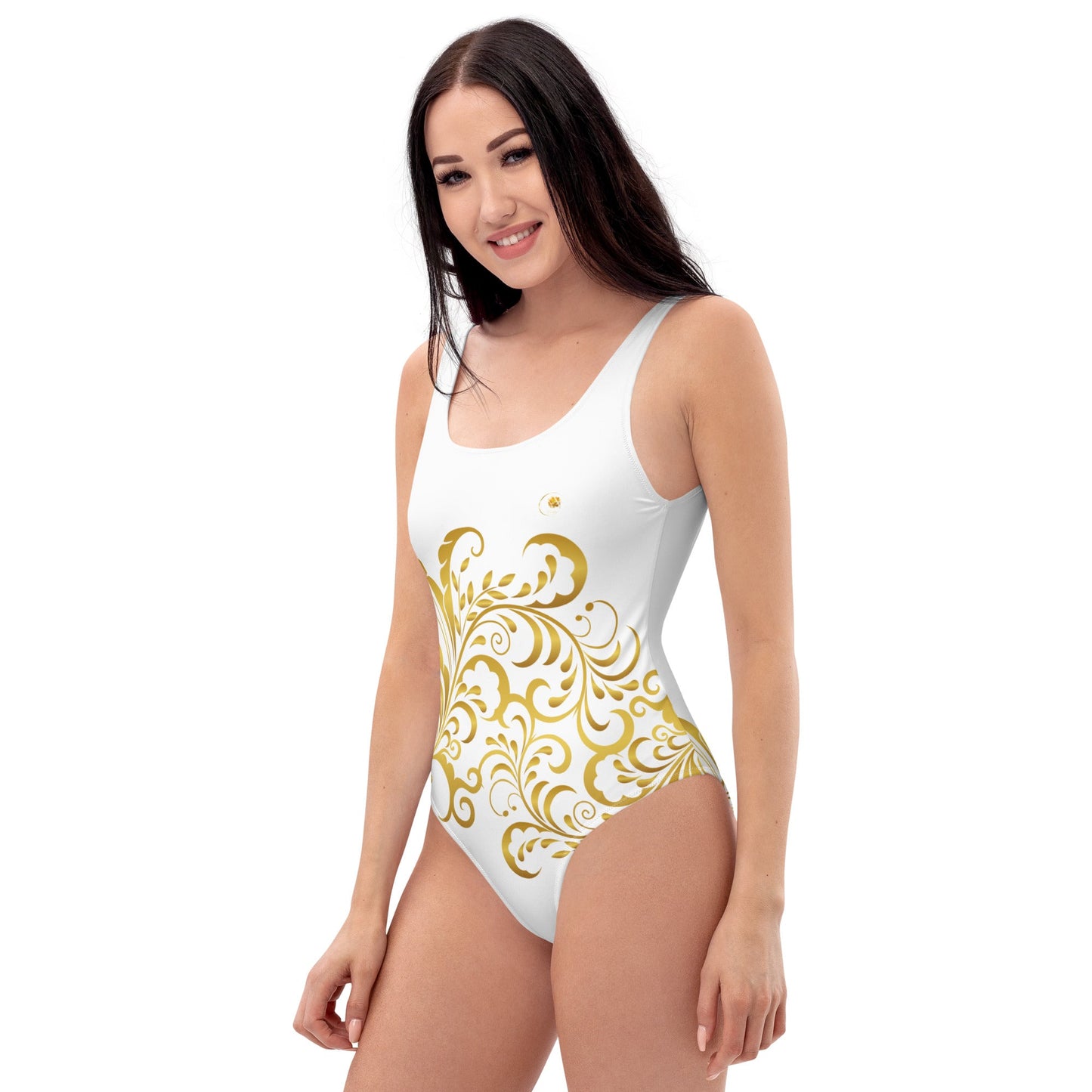 Maillot de Bain Prestige™ 1 Pièce Blanc et Or Floraison - Prestige SXM
