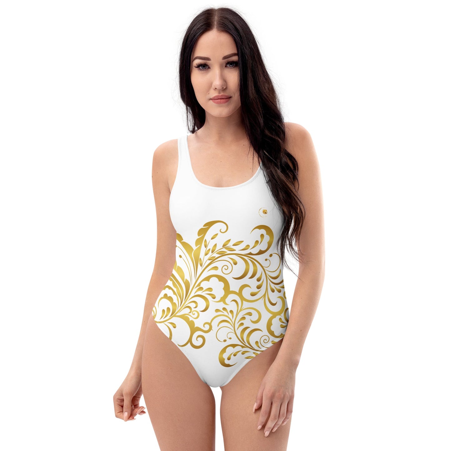 Maillot de Bain Prestige™ 1 Pièce Blanc et Or Floraison - Prestige SXM