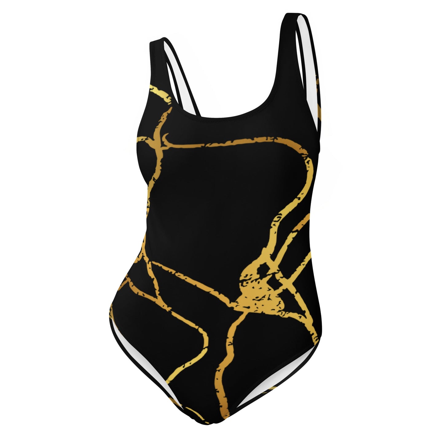Maillot de Bain Prestige™ 1 Pièce Noir et Or Filament 2 - Prestige SXM
