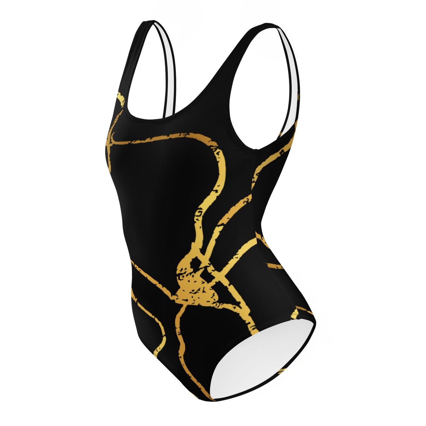 Maillot de Bain Prestige™ 1 Pièce Noir et Or Filament 2 - Prestige SXM