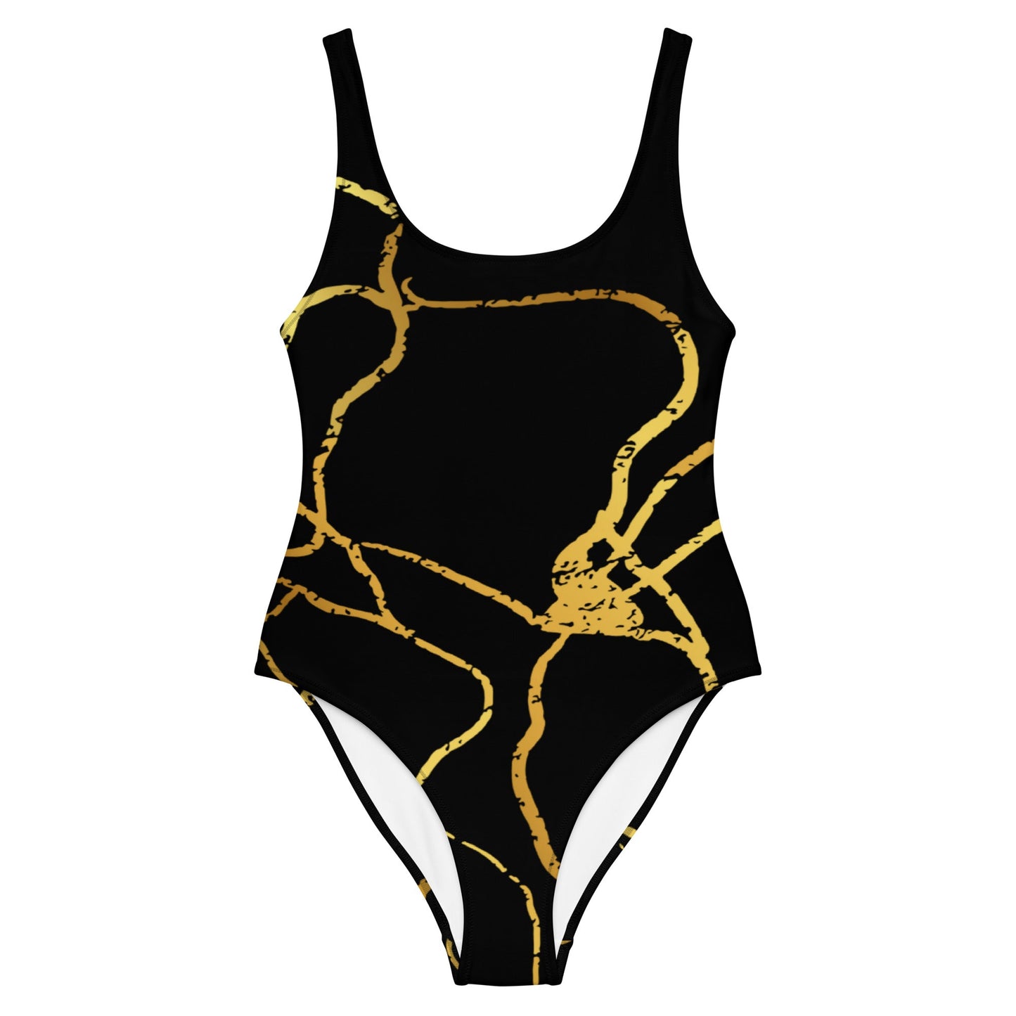 Maillot de Bain Prestige™ 1 Pièce Noir et Or Filament 2 - Prestige SXM