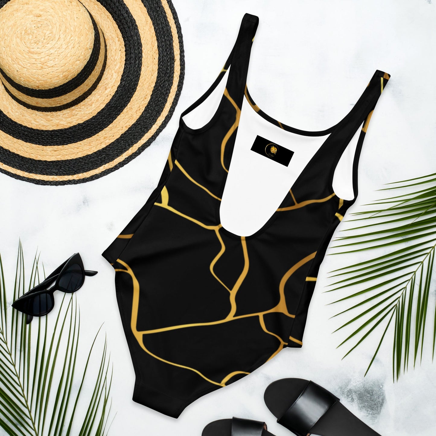 Maillot de Bain Prestige™ 1 Pièce Noir et Or Filament - Prestige SXM