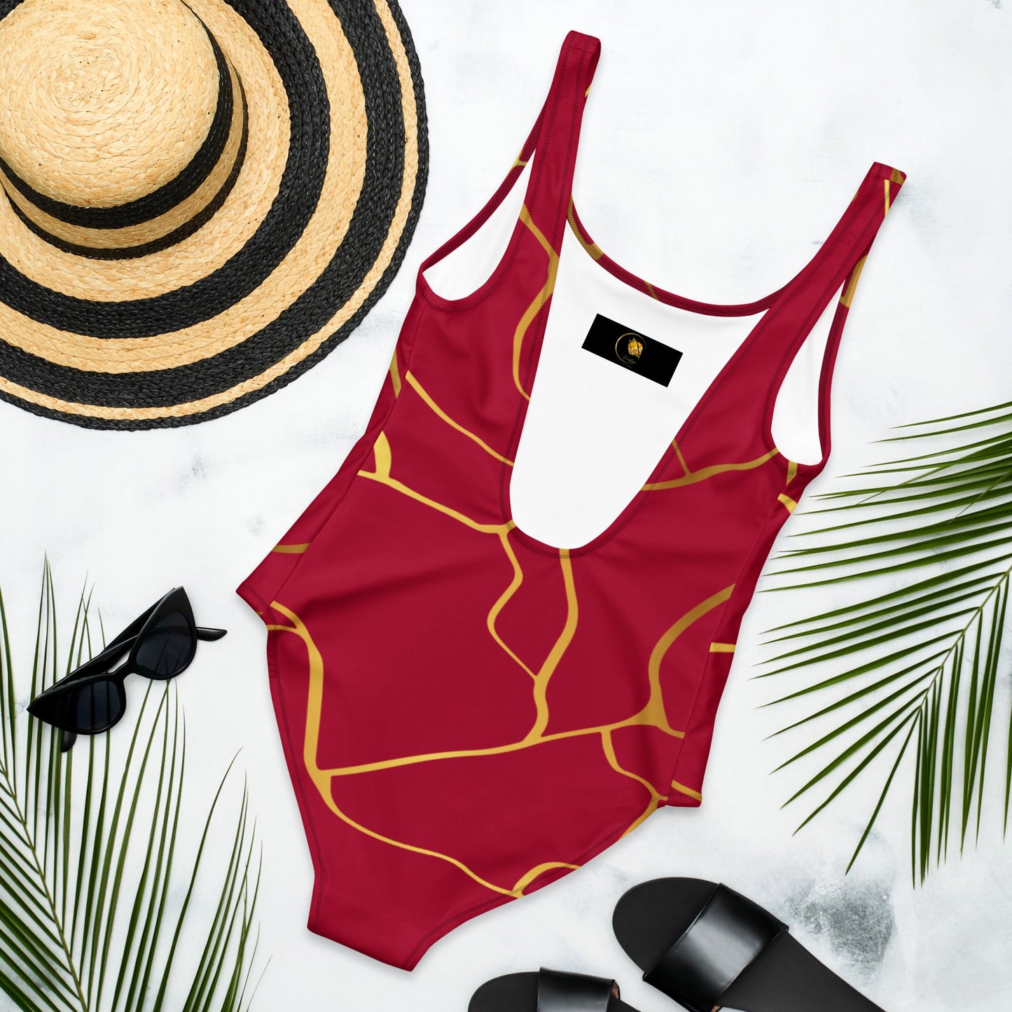 Maillot de Bain Prestige™ 1 Pièce Vin et Or Filament - Prestige SXM