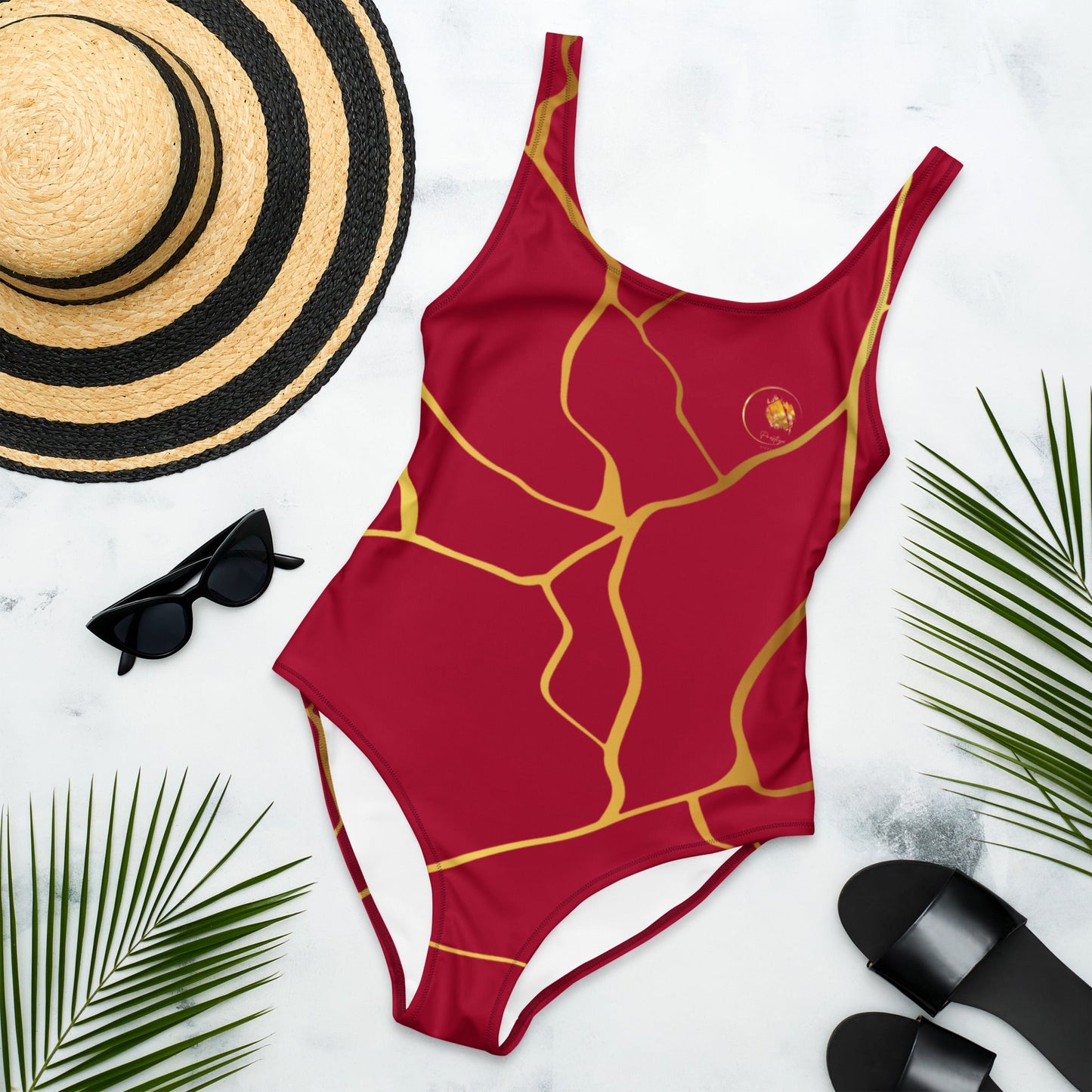Maillot de Bain Prestige™ 1 Pièce Vin et Or Filament - Prestige SXM