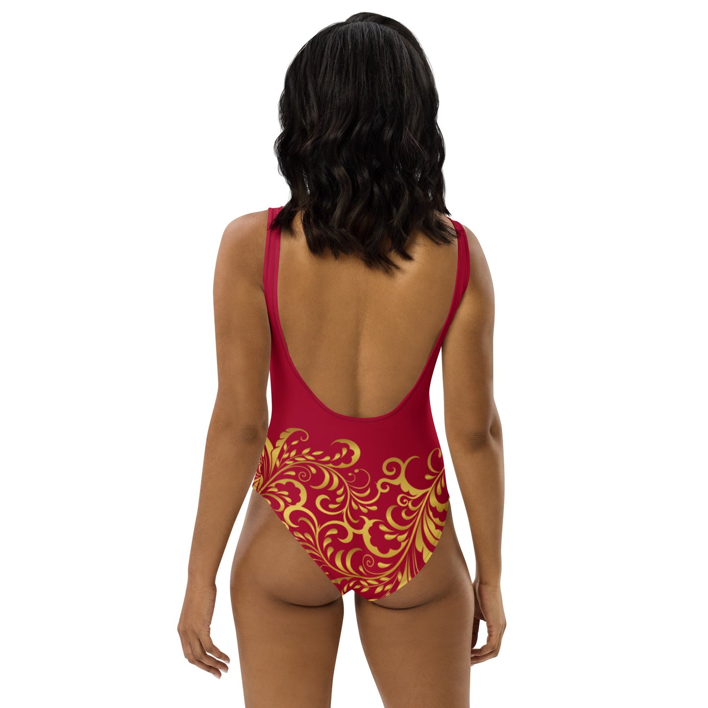 Maillot de Bain Prestige™ 1 Pièce Vin et Or Floraison - Prestige SXM