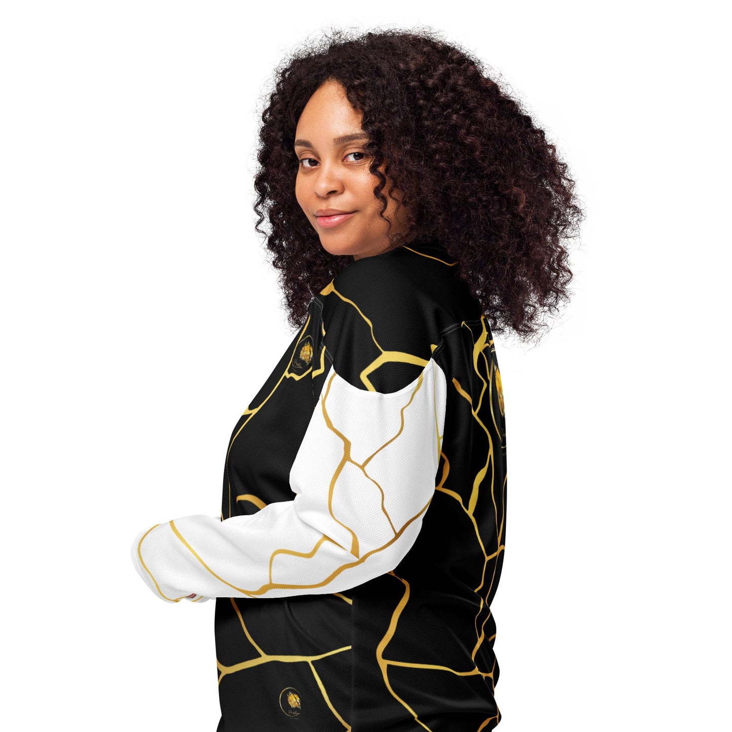 Maillot de hockey Prestige™ Noir & Or à Manches Blanches - Prestige SXM