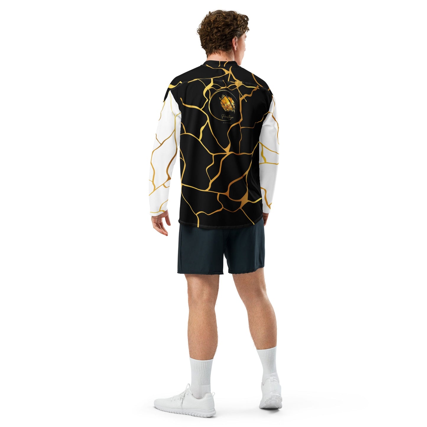 Maillot de hockey Prestige™ Noir & Or à Manches Blanches - Prestige SXM