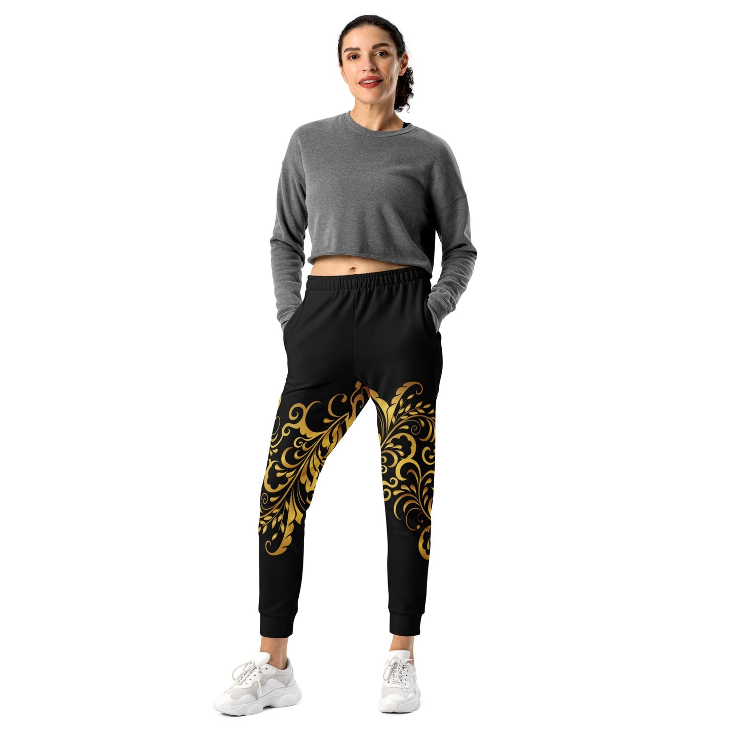 Pantalon de Jogging Prestige™ Noir et Or Floraison Pour Femme - Prestige SXM