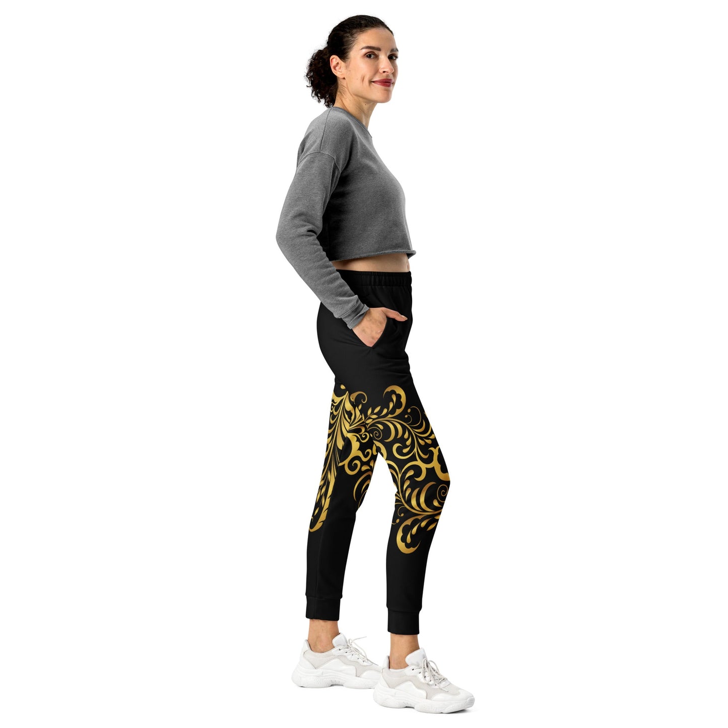 Pantalon de Jogging Prestige™ Noir et Or Floraison Pour Femme - Prestige SXM