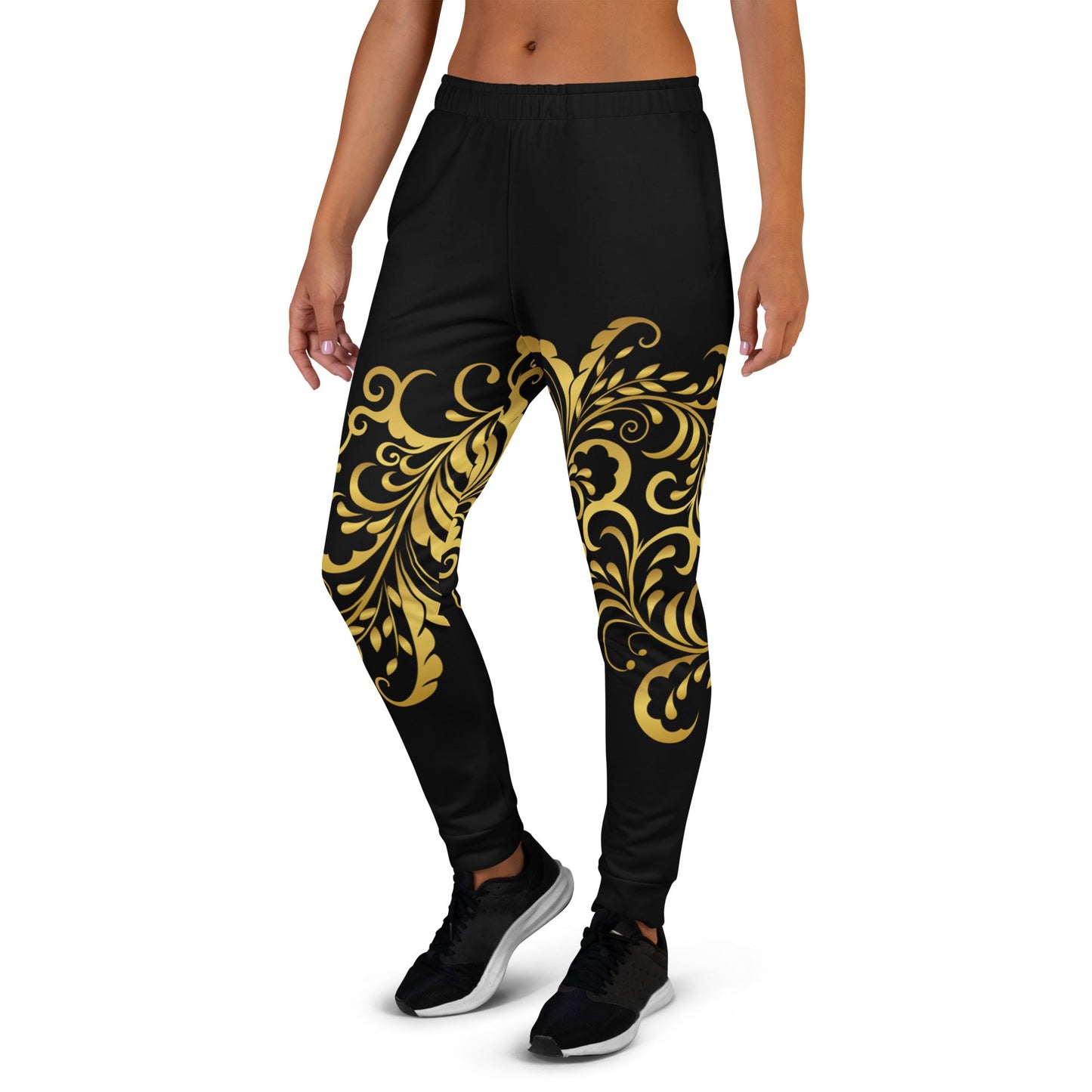 Pantalon de Jogging Prestige™ Noir et Or Floraison Pour Femme - Prestige SXM