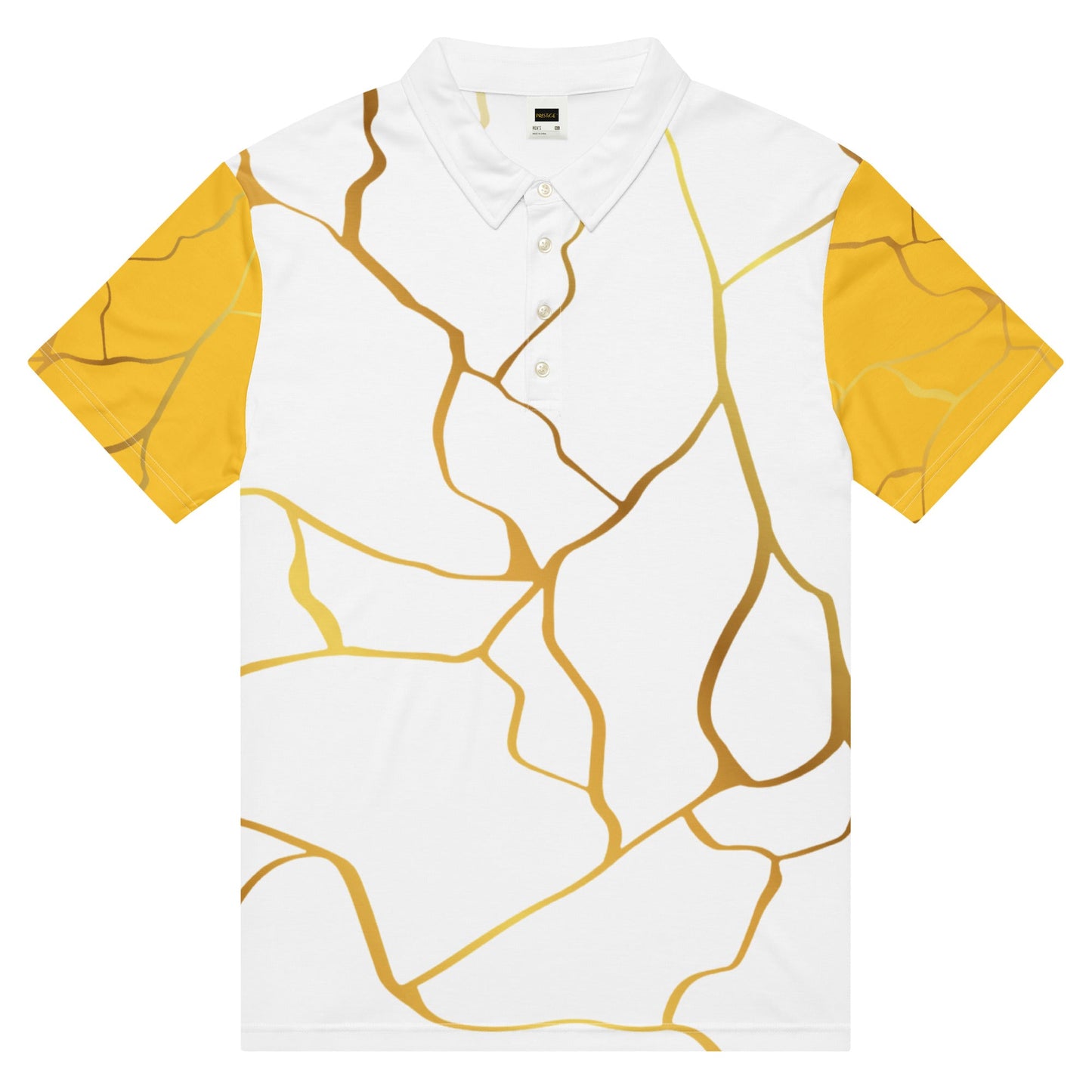 Polo cintré homme Prestige™ Blanc Jaune et Or Filament - Prestige SXM