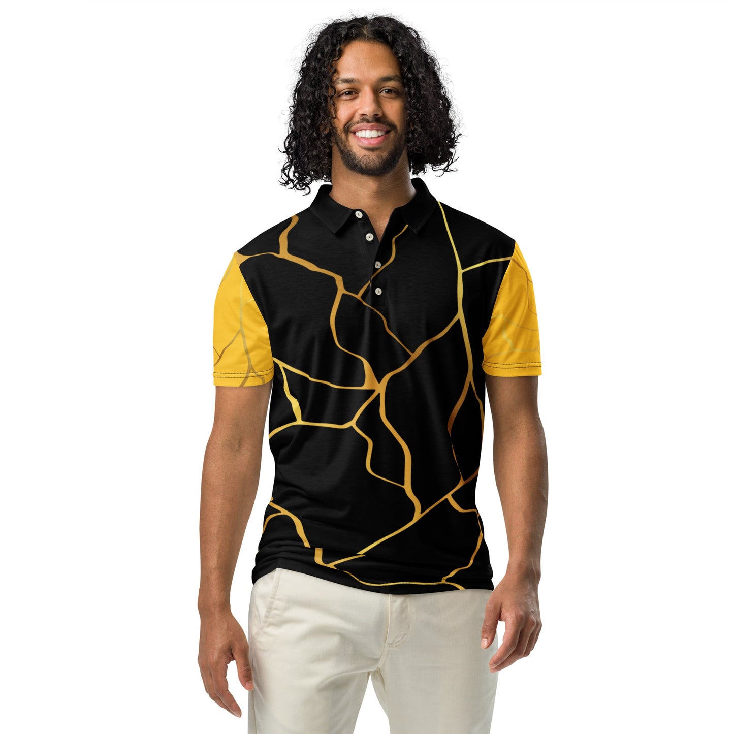 Polo cintrĆ© homme Prestigeā¢ Noir Jaune et Or Filament - Prestige SXM