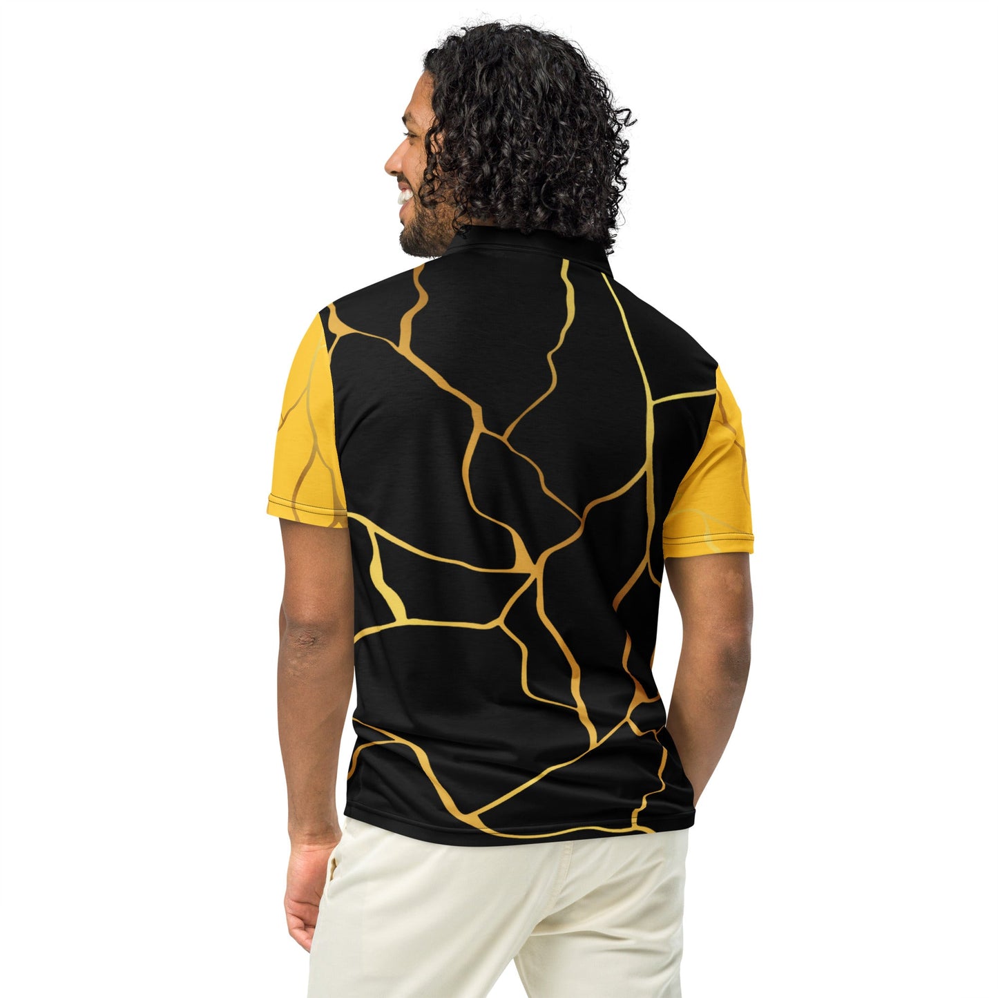Polo cintrĆ© homme Prestigeā¢ Noir Jaune et Or Filament - Prestige SXM