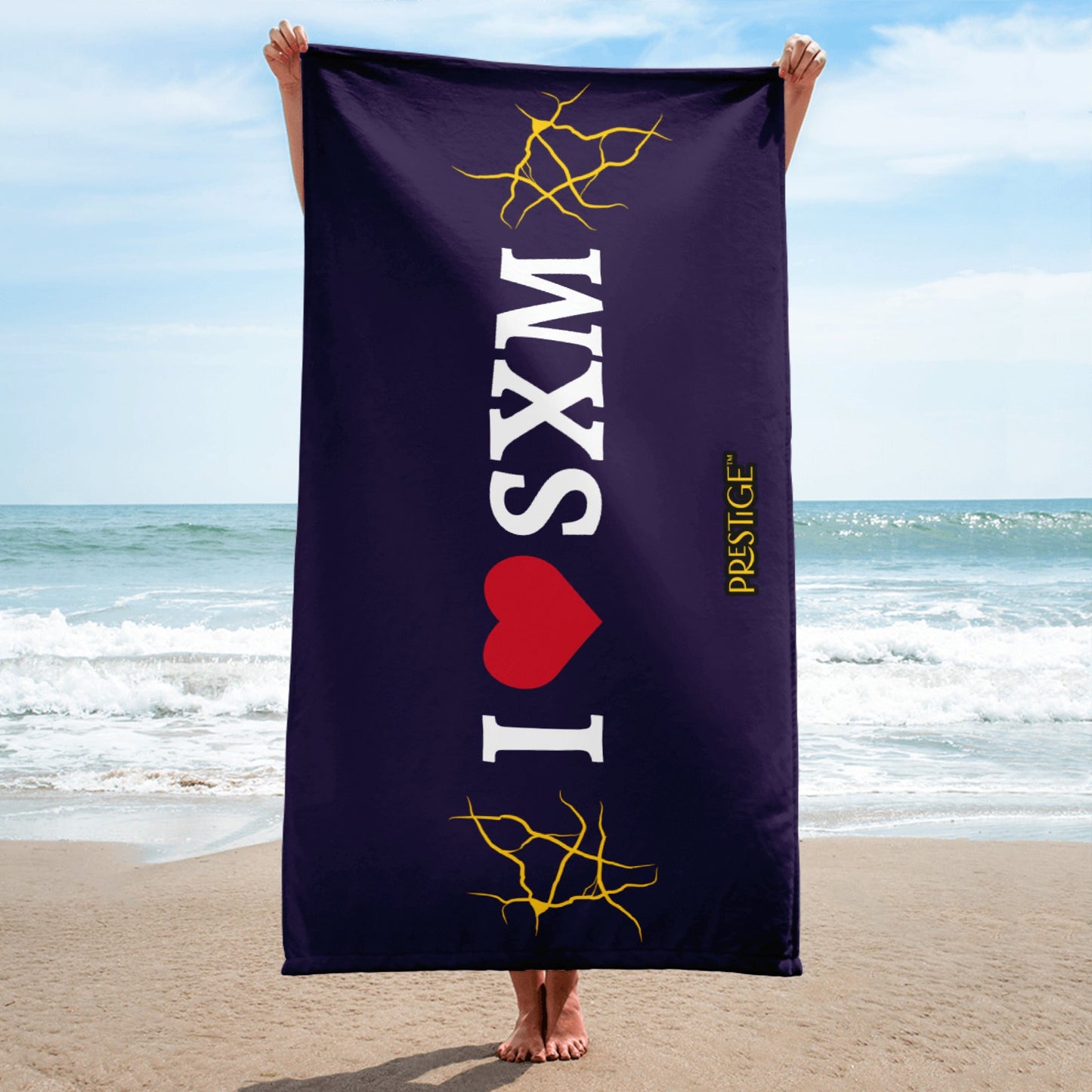 Serviette Prestige™ LOVE SXM Violet Tolopée et Or - Prestige SXM