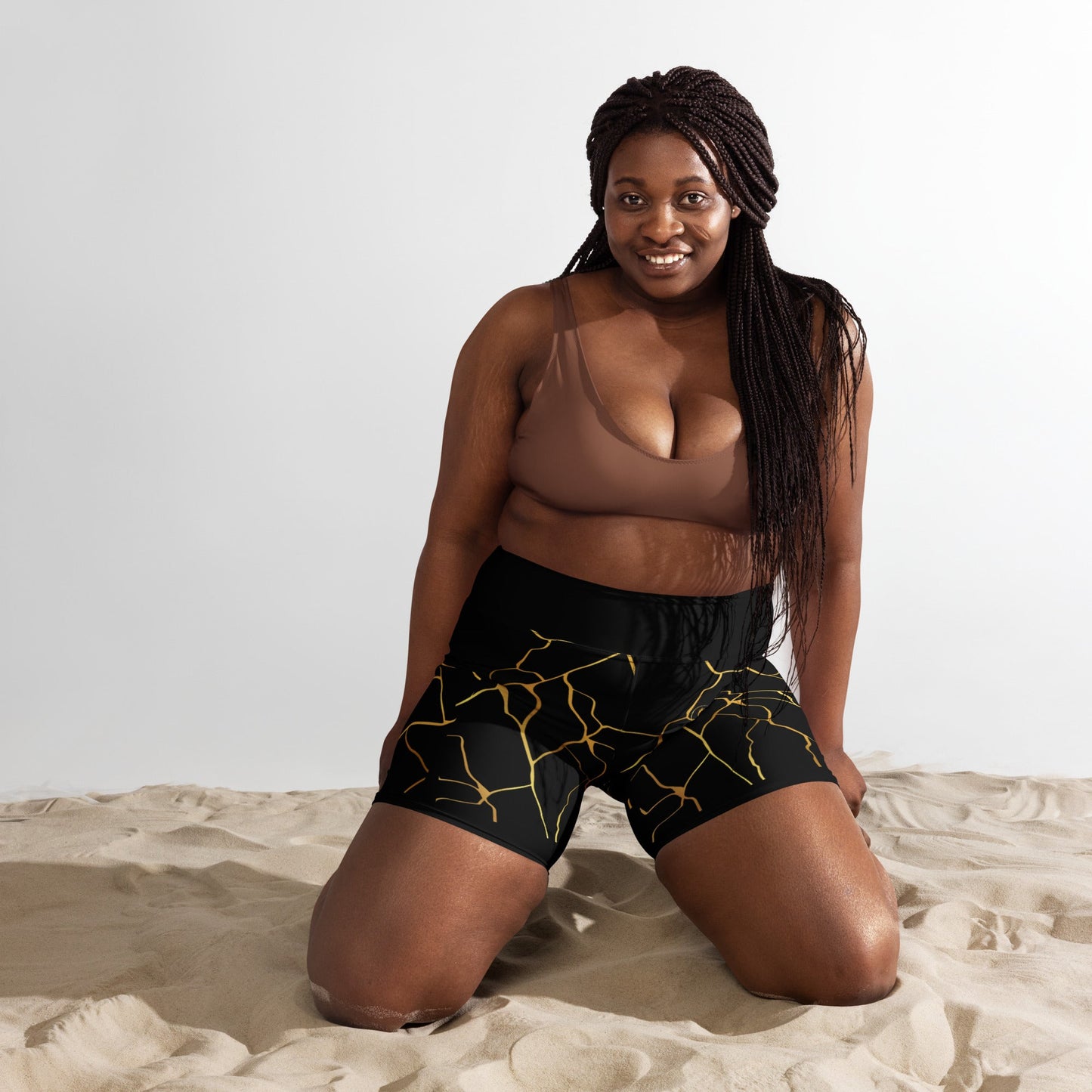 Short de Yoga Prestige™ Noir et Or Filament - Prestige SXM