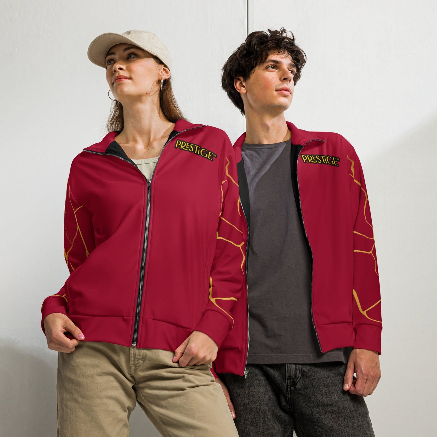 Veste de survêtement Prestige™ unisexe Vin et Or Filament Horizon - Prestige SXM