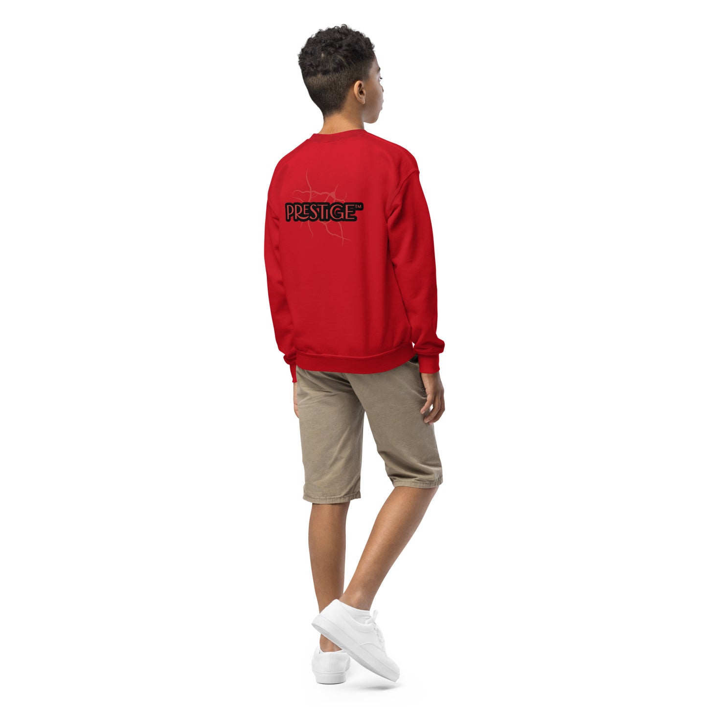 Sweat classique enfant Unisexe en Gildan 18000B Prestige™ Noir et Rouge NEW STYLE - Prestige SXM