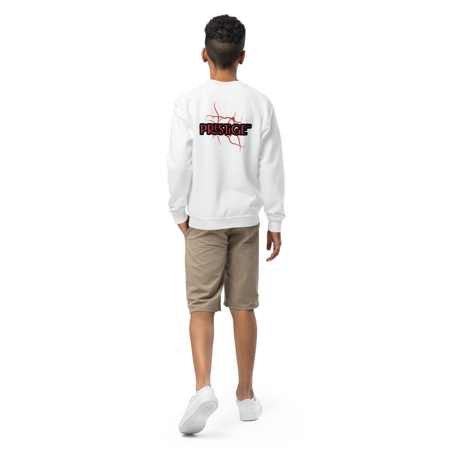 Sweat classique enfant Unisexe en Gildan 18000B Prestige™ Noir et Rouge NEW STYLE - Prestige SXM