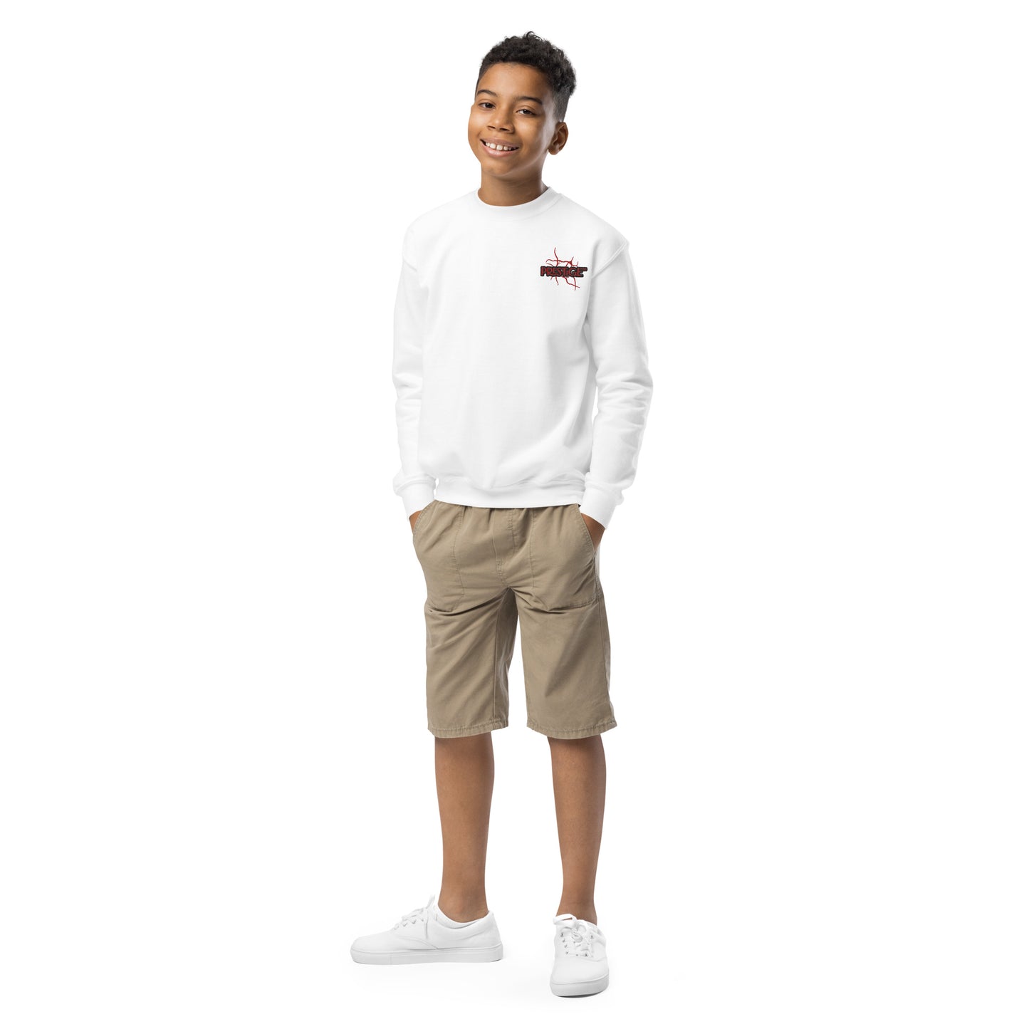 Sweat classique enfant Unisexe en Gildan 18000B Prestige™ Noir et Rouge NEW STYLE - Prestige SXM