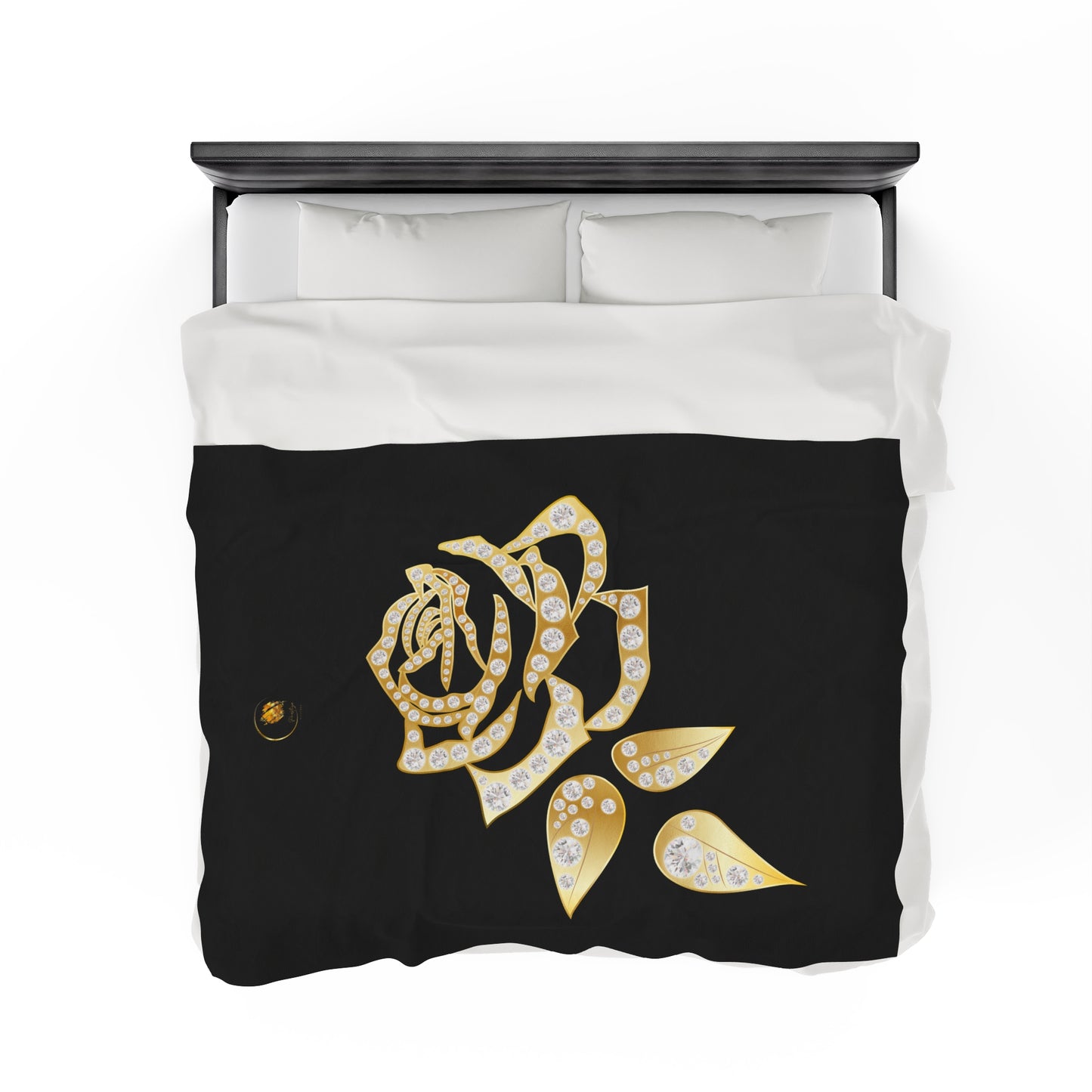 Black and Rose Gold Velvet Plush Blanket and Prestige™ Diamond