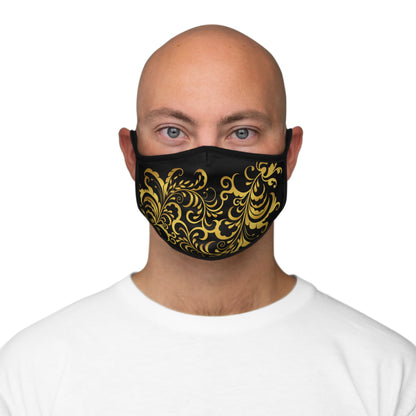 Prestige™ Black and Gold Floraison Fitted Polyester Mask