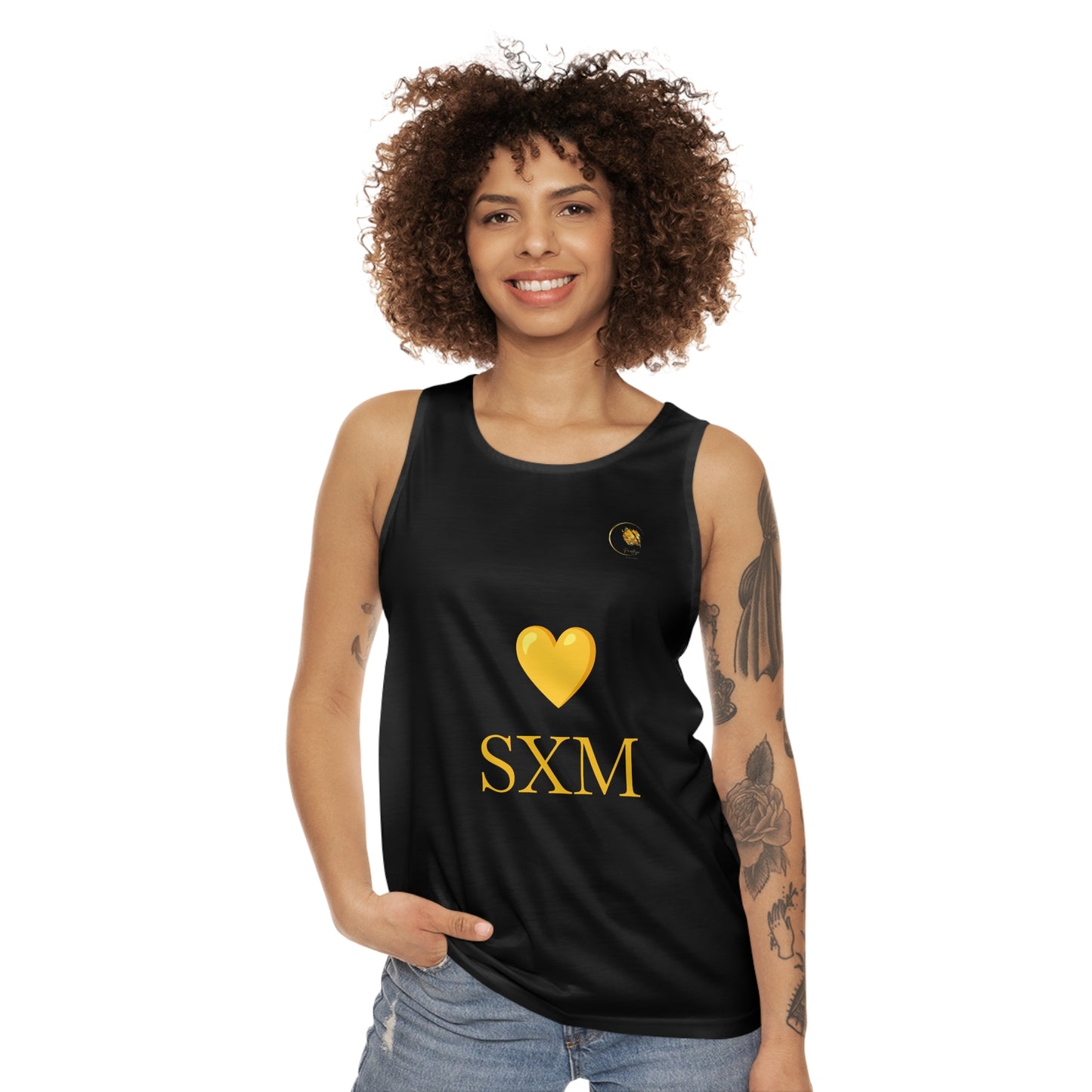 Prestige™ LOVE SXM Unisex-Tanktop Schwarz und Gold