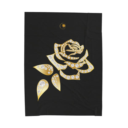 Black and Rose Gold Velvet Plush Blanket and Prestige™ Diamond