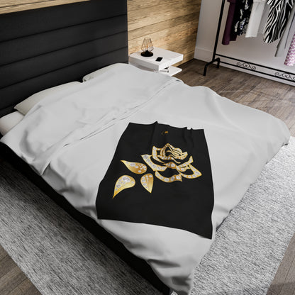 Black and Rose Gold Velvet Plush Blanket and Prestige™ Diamond