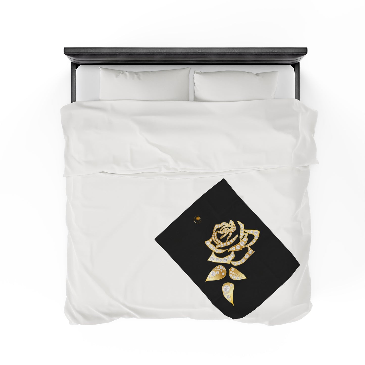 Black and Rose Gold Velvet Plush Blanket and Prestige™ Diamond