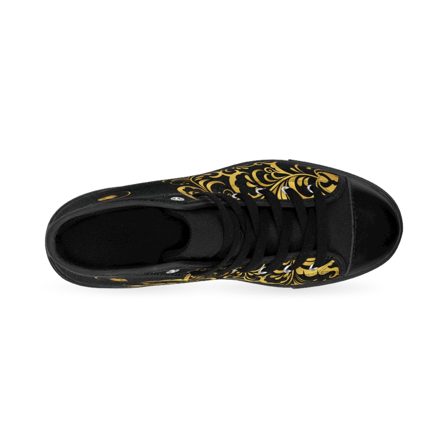 Prestige™ Black and Gold Floraison Men's Classic Sneakers