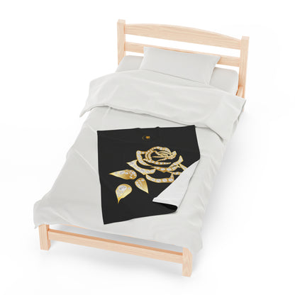 Black and Rose Gold Velvet Plush Blanket and Prestige™ Diamond