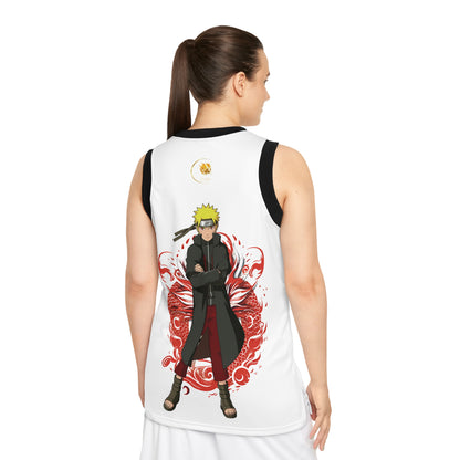 Prestige™ Unisex-Basketballtrikot „Naruto Fan“ in Weiß