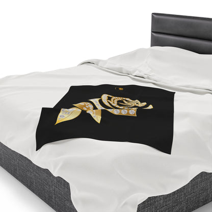 Black and Rose Gold Velvet Plush Blanket and Prestige™ Diamond