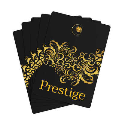 Cartes de Poker Prestige™ Noir & Or Floraison