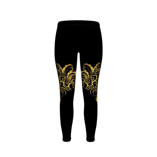 Leggings Prestige™ Noir et Or Floraison