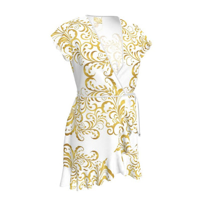 Robe à volants Prestige™ Blanc et Or Floraison